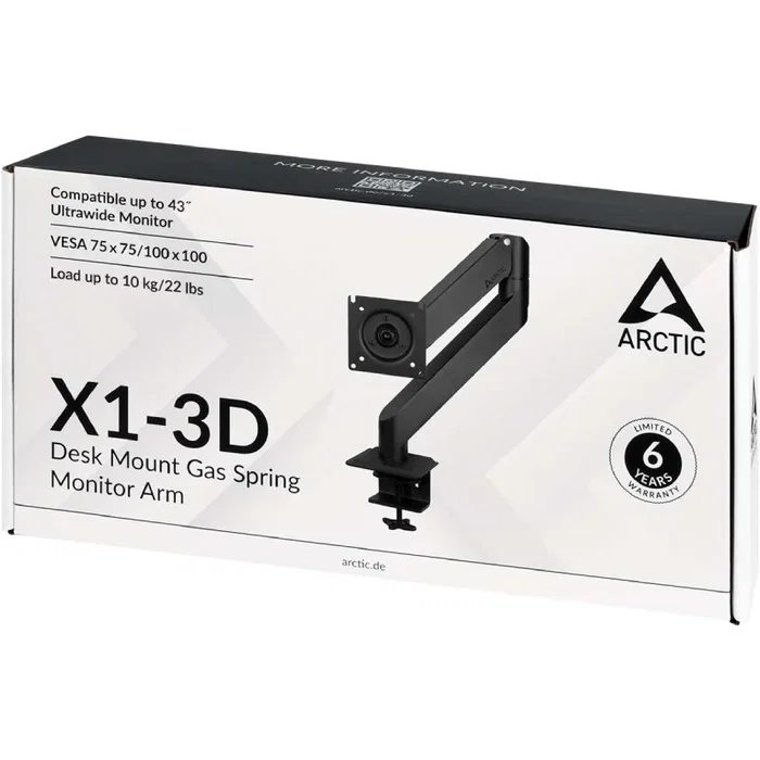 Arctic X1-3D Soporte de Mesa para Monitor hasta 43'' Negro Mate
